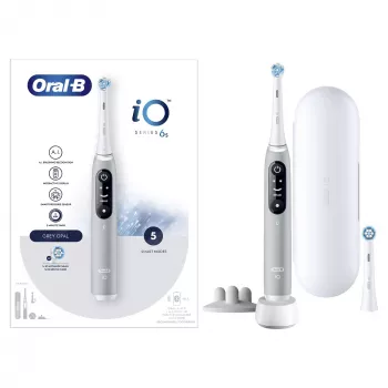 Oral-B iO 6S suaugusiųjų vibracinis dantų šepetėlis Pilkas, Baltas