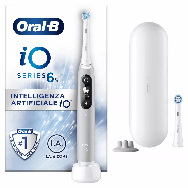 Oral-B iO 6S suaugusiųjų vibracinis dantų šepetėlis Pilkas, Baltas