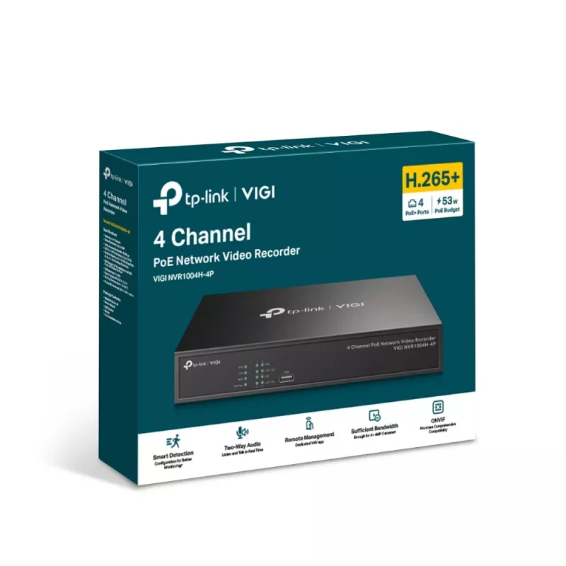 TP-Link VIGI 4 kanalų PoE+ tinklo vaizdo registratorius