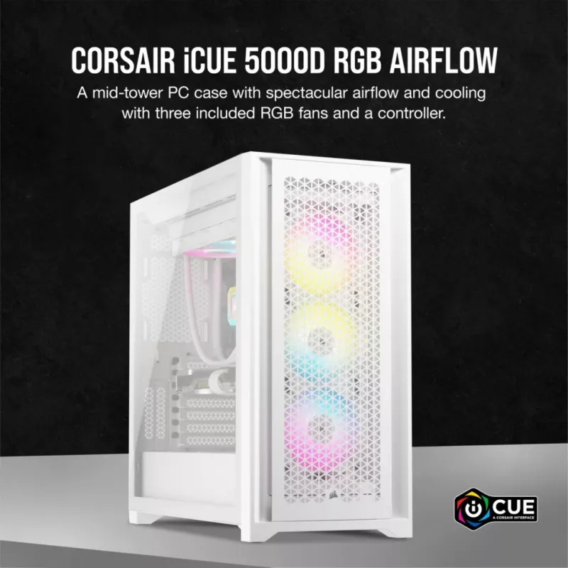 PC Case Corsair iCUE 5000D RGB Airflow Midi Tower White