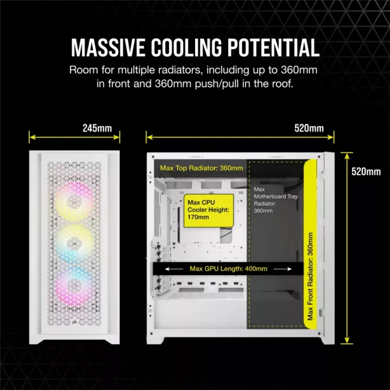 PC Case Corsair iCUE 5000D RGB Airflow Midi Tower White