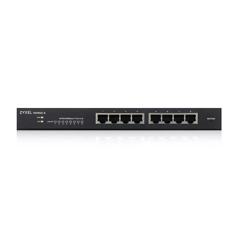 Zyxel GS1900-8 Valdomas L2 Gigabit Ethernet (10/100/1000) Juodas