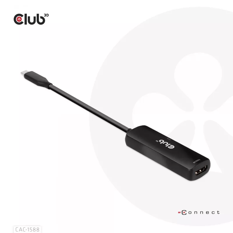 CLUB3D USB Gen2 Type-C į HDMI™ 8K60Hz arba 4K120Hz HDR10+ su DSC1.2 ir Power Delivery 3.0 aktyvus adapteris M/F