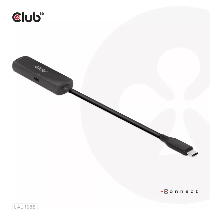 CLUB3D USB Gen2 Type-C į HDMI™ 8K60Hz arba 4K120Hz HDR10+ su DSC1.2 ir Power Delivery 3.0 aktyvus adapteris M/F