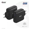 CLUB3D kelioninis įkroviklis 100 W GaN technologija, USB-IF TID sertifikuotas, vienas USB Type-C prievadas, palaiko Power Delivery (PD) 3.0