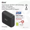 CLUB3D kelioninis įkroviklis 100 W GaN technologija, USB-IF TID sertifikuotas, vienas USB Type-C prievadas, palaiko Power Delivery (PD) 3.0