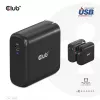 CLUB3D kelioninis įkroviklis 100 W GaN technologija, USB-IF TID sertifikuotas, vienas USB Type-C prievadas, palaiko Power Delivery (PD) 3.0