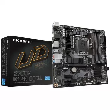 Motininė plokštė GIGABYTE B760M DS3H DDR4 Micro ATX, Intel LGA 1700, 4x DIMM, 128 GB, 2,5Gb LAN, 2x M.2, HDMI+DP