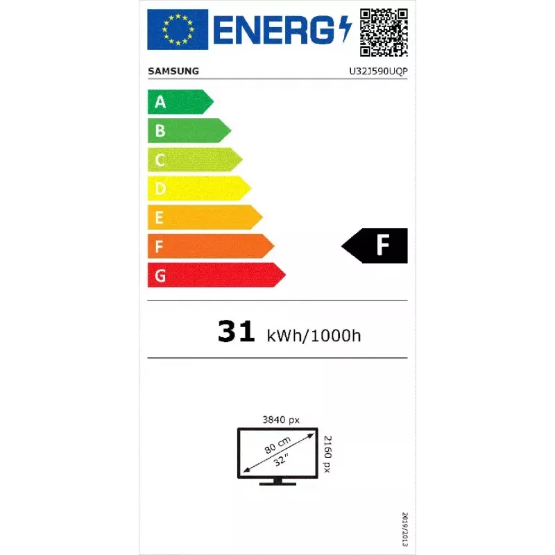 Samsung UJ59 kompiuterio monitorius 81,3 cm (32 coliai) 3840 x 2160 pikselių 4K Ultra HD LCD pilkas