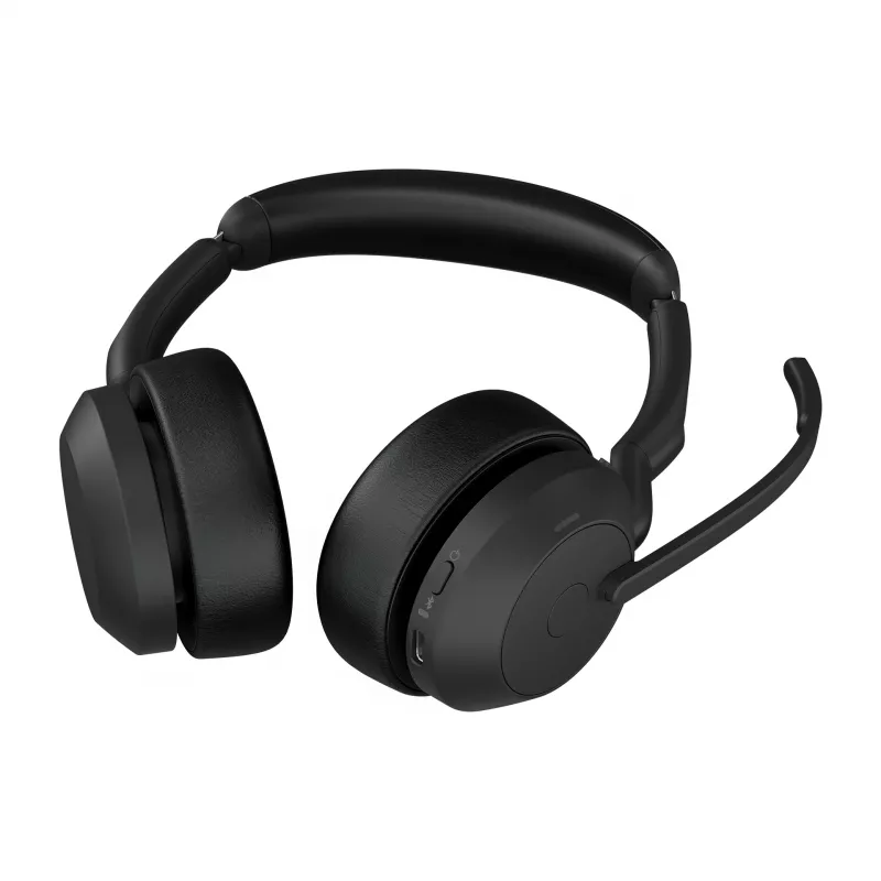 Jabra Evolve2 55 - Link380a UC Stereo (su stovu), belaidis, biurui/skambučių centrui, 20 - 20000 Hz, 130 g, ausinės, juodos