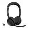 Jabra Evolve2 55 - Link380a MS Stereo, belaidis, biuro/skambučių centro, 20 - 20000 Hz, 130 g, ausinės, juodos