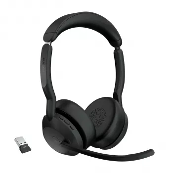 Jabra Evolve2 55 - Link380a MS Stereo, belaidis, biuro/skambučių centro, 20 - 20000 Hz, 130 g, ausinės, juodos