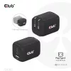 CLUB3D kelioninis įkroviklis PPS 65W GAN technologija, trigubas prievadas (2x USB Type-C + USB Type-A), palaiko Power Delivery (PD) 3.0