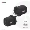 CLUB3D kelioninis įkroviklis PPS 65W GAN technologija, trigubas prievadas (2x USB Type-C + USB Type-A), palaiko Power Delivery (PD) 3.0