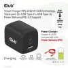 CLUB3D kelioninis įkroviklis PPS 65W GAN technologija, trigubas prievadas (2x USB Type-C + USB Type-A), palaiko Power Delivery (PD) 3.0