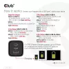 CLUB3D kelioninis įkroviklis PPS 65W GAN technologija, trigubas prievadas (2x USB Type-C + USB Type-A), palaiko Power Delivery (PD) 3.0
