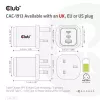 CLUB3D kelioninis įkroviklis PPS 65W GAN technologija, trigubas prievadas (2x USB Type-C + USB Type-A), palaiko Power Delivery (PD) 3.0