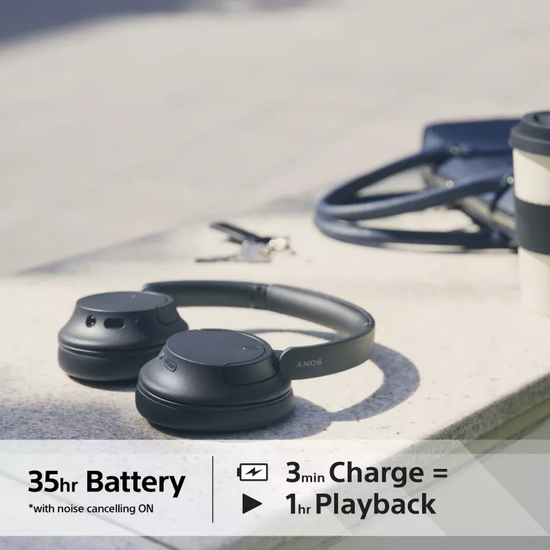 Sony WH-CH720 ausinės laidinės ir belaidės, ant galvos, skambučiams/muzikai, USB Type-C, Bluetooth, juodos