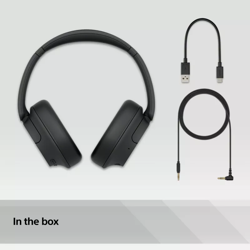 Sony WH-CH720 ausinės laidinės ir belaidės, ant galvos, skambučiams/muzikai, USB Type-C, Bluetooth, juodos