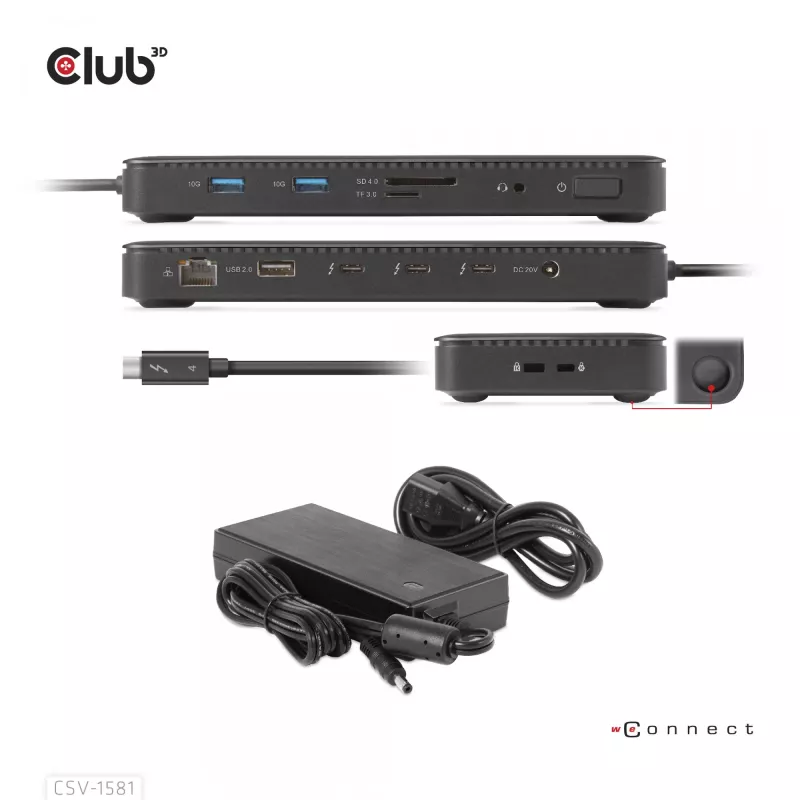 Dokavimo stotelė CLUB3D Thunderbolt 4 Certified 11-in-1 140W