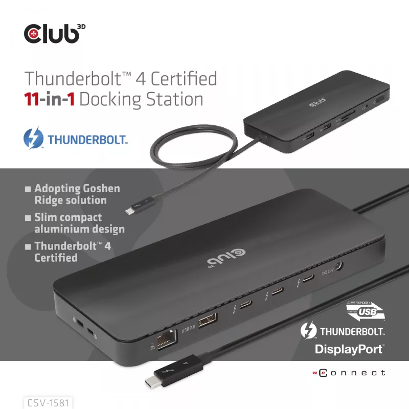Dokavimo stotelė CLUB3D Thunderbolt 4 Certified 11-in-1 140W