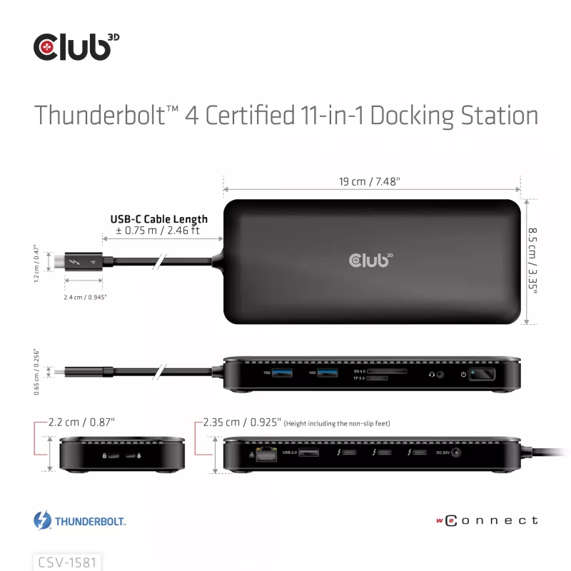 Dokavimo stotelė CLUB3D Thunderbolt 4 Certified 11-in-1 140W