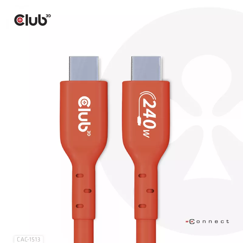 CLUB3D USB2 Type-C dvikryptis USB-IF sertifikuotas kabelis duomenims 480Mb, PD 240W(48V/5A) EPR M/M 3m / 9.84 ft