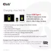 CLUB3D kelioninis įkroviklis 140 W, GaN technologija, vienas USB Type-C prievadas, palaiko Power Delivery (PD) 3.1