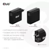 CLUB3D kelioninis įkroviklis 140 W, GaN technologija, vienas USB Type-C prievadas, palaiko Power Delivery (PD) 3.1