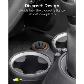 Goobay dviejų USB automobilinis greitasis įkroviklis USB-C PD 45 W juodas