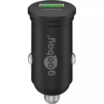 Goobay dviejų USB automobilinis greitasis įkroviklis USB-C PD 45 W juodas