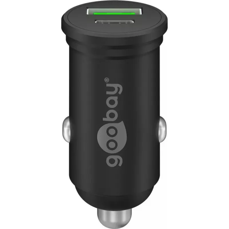Goobay dviejų USB automobilinis greitasis įkroviklis USB-C PD 45 W juodas