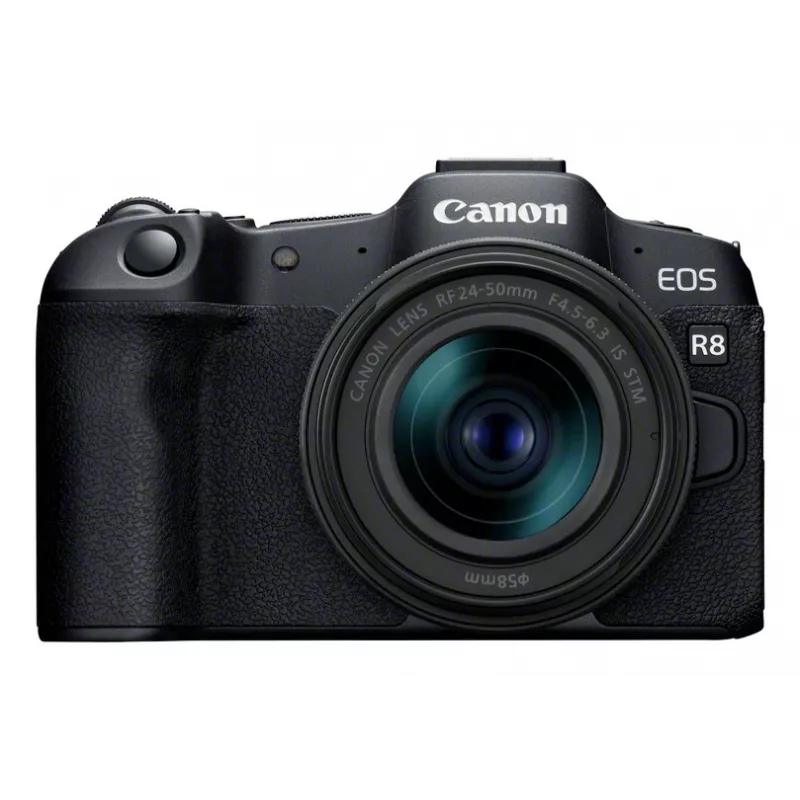 Canon EOS R8 + RF 24-50mm F4.5-6.3 IS STM rinkinys, 24,2 MP, 6000 x 4000 pikselių, CMOS, 4K Ultra HD, jutiklinis ekranas, juoda