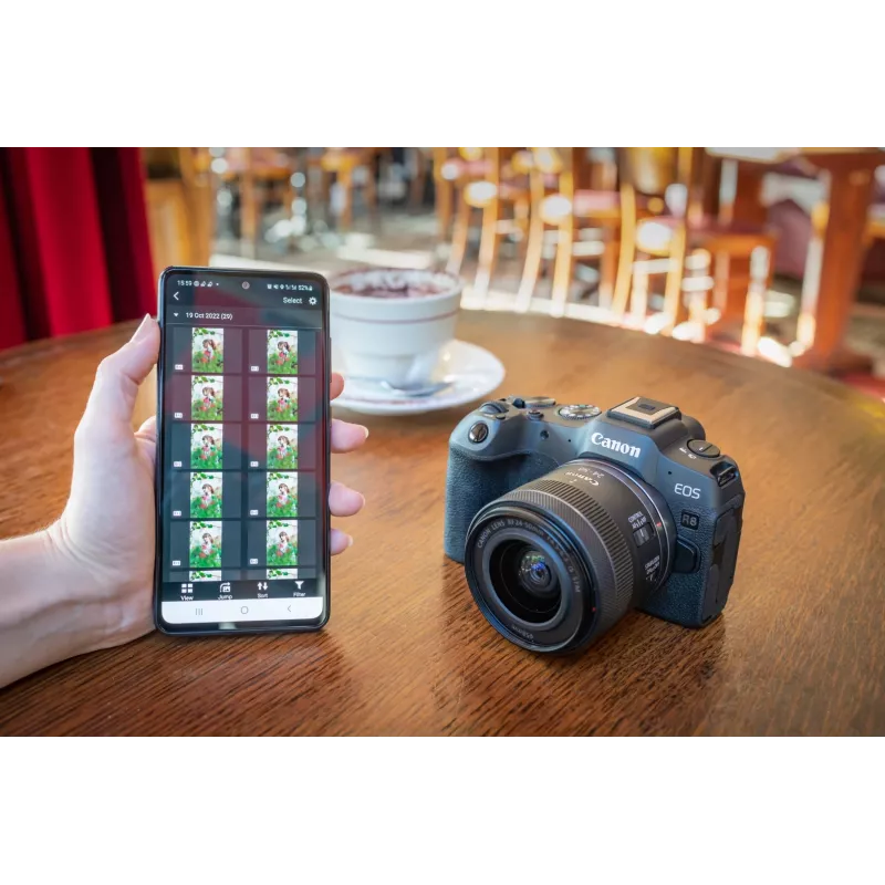 Canon EOS R8 + RF 24-50mm F4.5-6.3 IS STM rinkinys, 24,2 MP, 6000 x 4000 pikselių, CMOS, 4K Ultra HD, jutiklinis ekranas, juoda