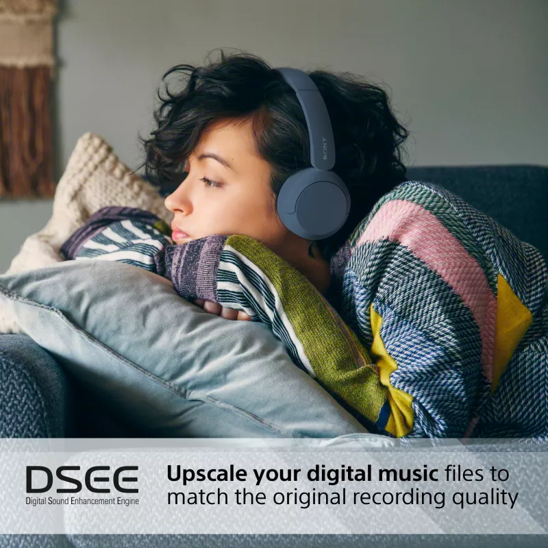 Sony WH-CH520 Belaidės ausinės su galvos juosta, skambučiams/muzikai, USB Type-C, mėlynos
