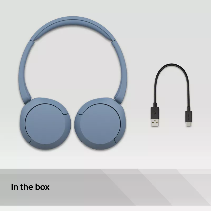 Sony WH-CH520 Belaidės ausinės su galvos juosta, skambučiams/muzikai, USB Type-C, mėlynos