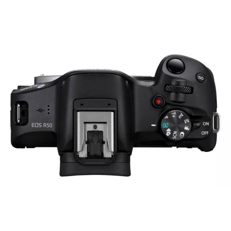 Canon EOS R50, juoda + RF-S 18-45mm F4.5-6.3 IS STM rinkinys, 24,2 MP, 6000 x 4000 pikselių, CMOS, 4K Ultra HD, liečiamasis ekranas, juoda