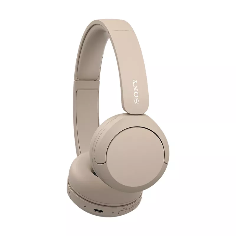 Sony WH-CH520 Belaidės ausinės ant galvos, skirtos skambučiams/muzikai, USB Type-C, Bluetooth, įkrovimo stovas, kreminė