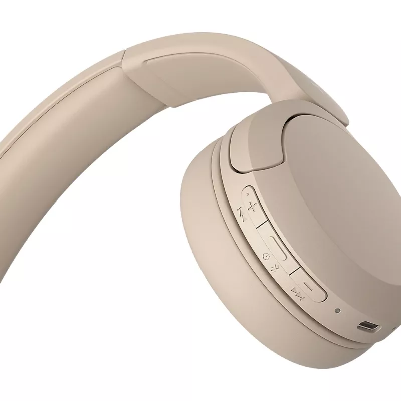 Sony WH-CH520 Belaidės ausinės ant galvos, skirtos skambučiams/muzikai, USB Type-C, Bluetooth, įkrovimo stovas, kreminė