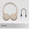 Sony WH-CH520 Belaidės ausinės ant galvos, skirtos skambučiams/muzikai, USB Type-C, Bluetooth, įkrovimo stovas, kreminė