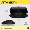 HP 250 Dual Mouse, ambidekstrinė, Bluetooth + USB Type-A, 1600 DPI, juoda