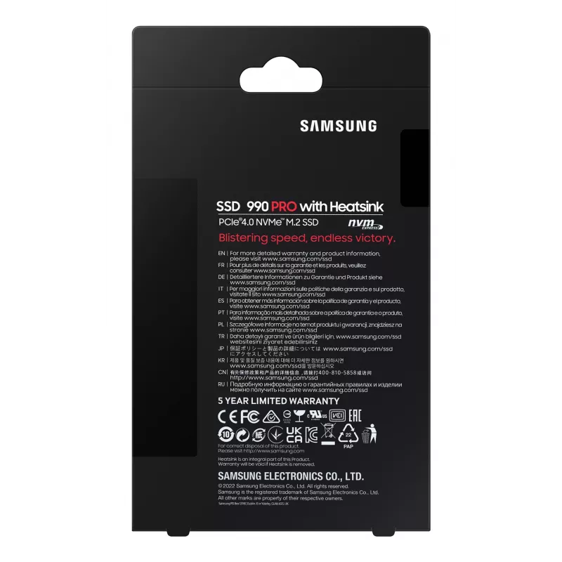 SSD diskas Samsung 990 PRO su Heatsink 2000 GB M.2 2280 M.2 NVMe MZ-V9P2T0CW