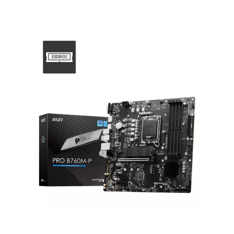 Motininė plokštė MSI PRO B760M-P micro ATX, Intel B760, LGA 1700, 4× DDR5 lizdai, 192 GB, SATA III, PCIe 4.0