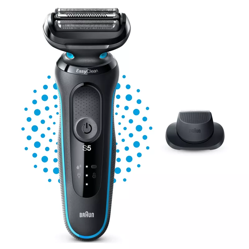 Braun Series 5 51-M1200s vyriškas barzdaskutė Folijinė barzdaskutė Trimeris Juoda, Mėlyna