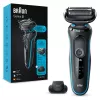 Braun Series 5 51-M1200s vyriškas barzdaskutė Folijinė barzdaskutė Trimeris Juoda, Mėlyna