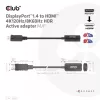 CLUB3D DisplayPort1.4 į HDMI 4K120Hz/8K60Hz HDR aktyvus adapteris M/F
