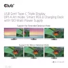 CLUB3D USB Gen1 Type-C Triple Display DP1.4 Alt mode Smart PD3.0 Charging Dock su 100 vatų maitinimo šaltiniu