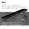 CLUB3D USB Gen1 Type-C Triple Display DP1.4 Alt mode Smart PD3.0 Charging Dock su 100 vatų maitinimo šaltiniu