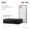 CLUB3D 3 į 1 HDMI™ 8K60Hz/4K120Hz jungiklis, 7680 x 4320 pikselių, 8K Ultra HD, juodas