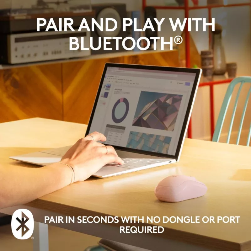 LOGITECH M240 Tylioji pelė - Bluetooth - Rožinė